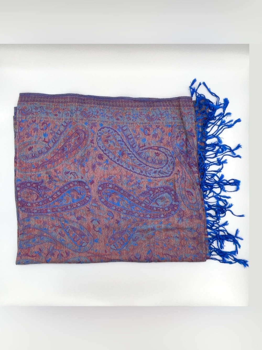 LIKE NEW - Mosaic Paisley Weave Pashmina Scarf 100% Viscose - NEVER USED